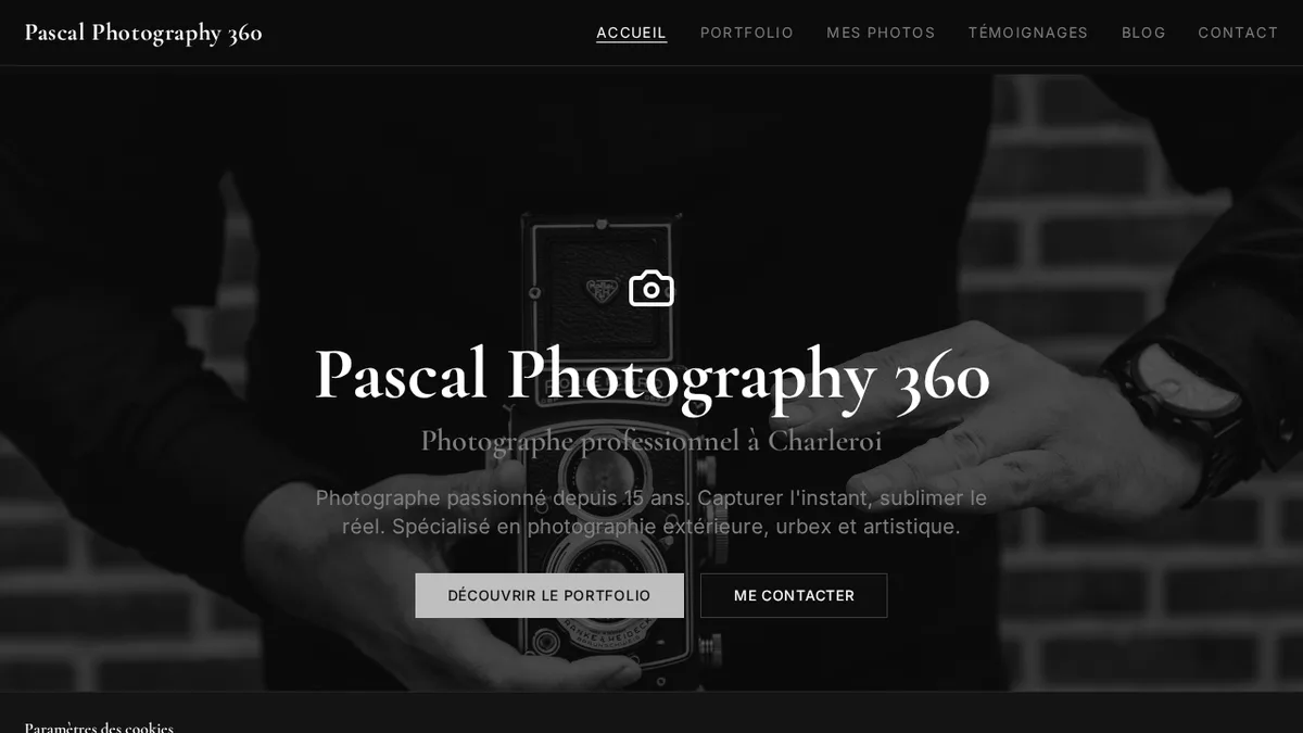 Page d'accueil du site Pascal Photography 360