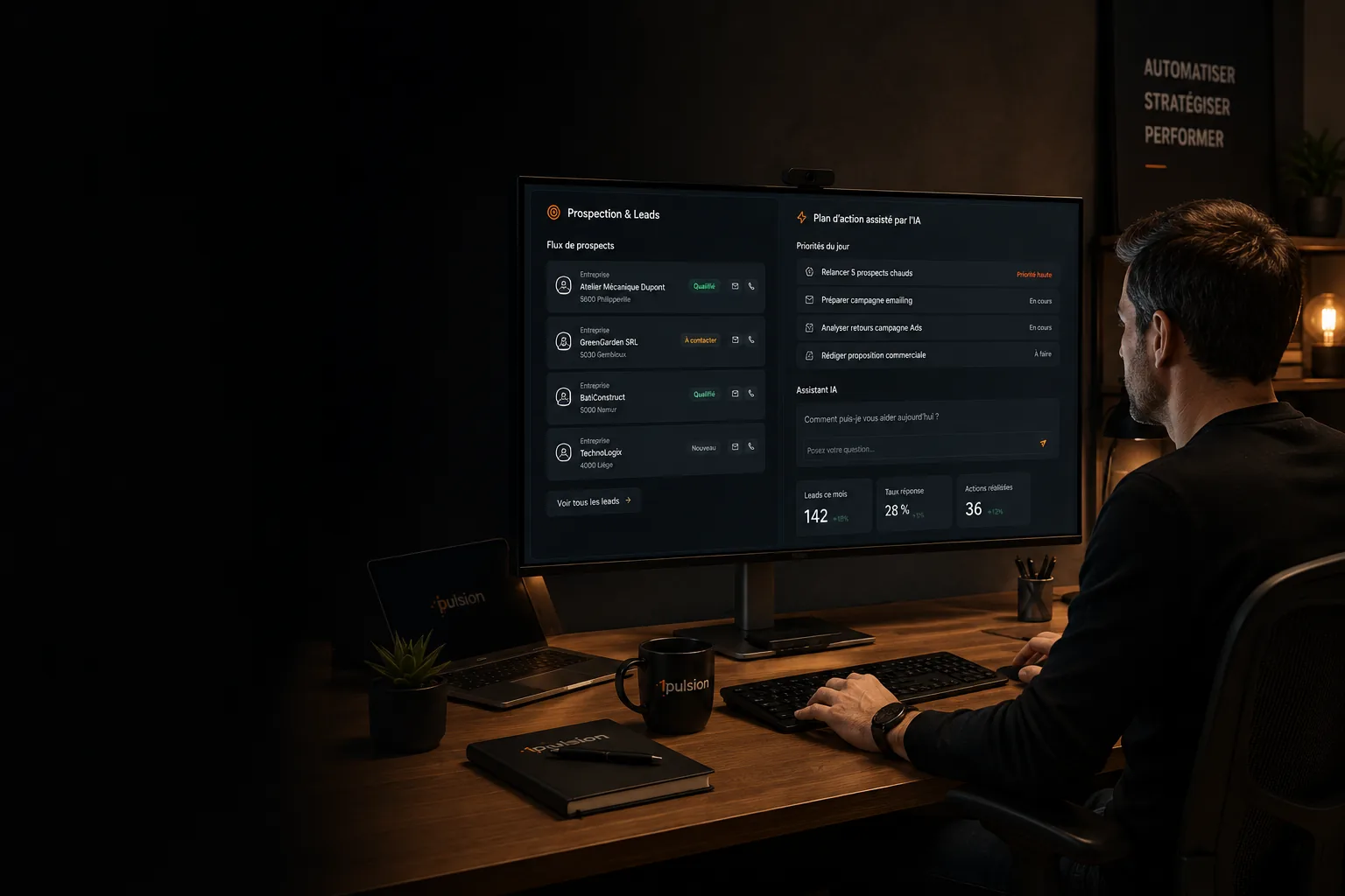 Outils 1pulsion : LeadPulse pour la prospection et la qualification de leads, Pulse Act pour le plan d'action assisté par IA