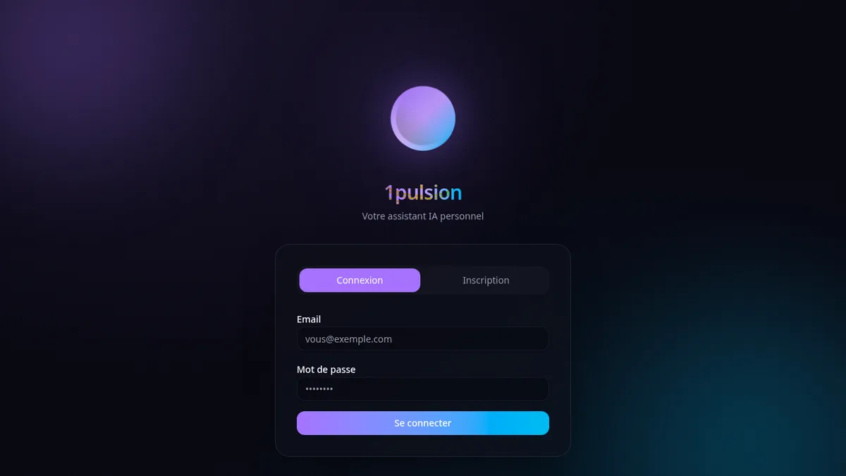 Écran de connexion de l'assistant IA Eva